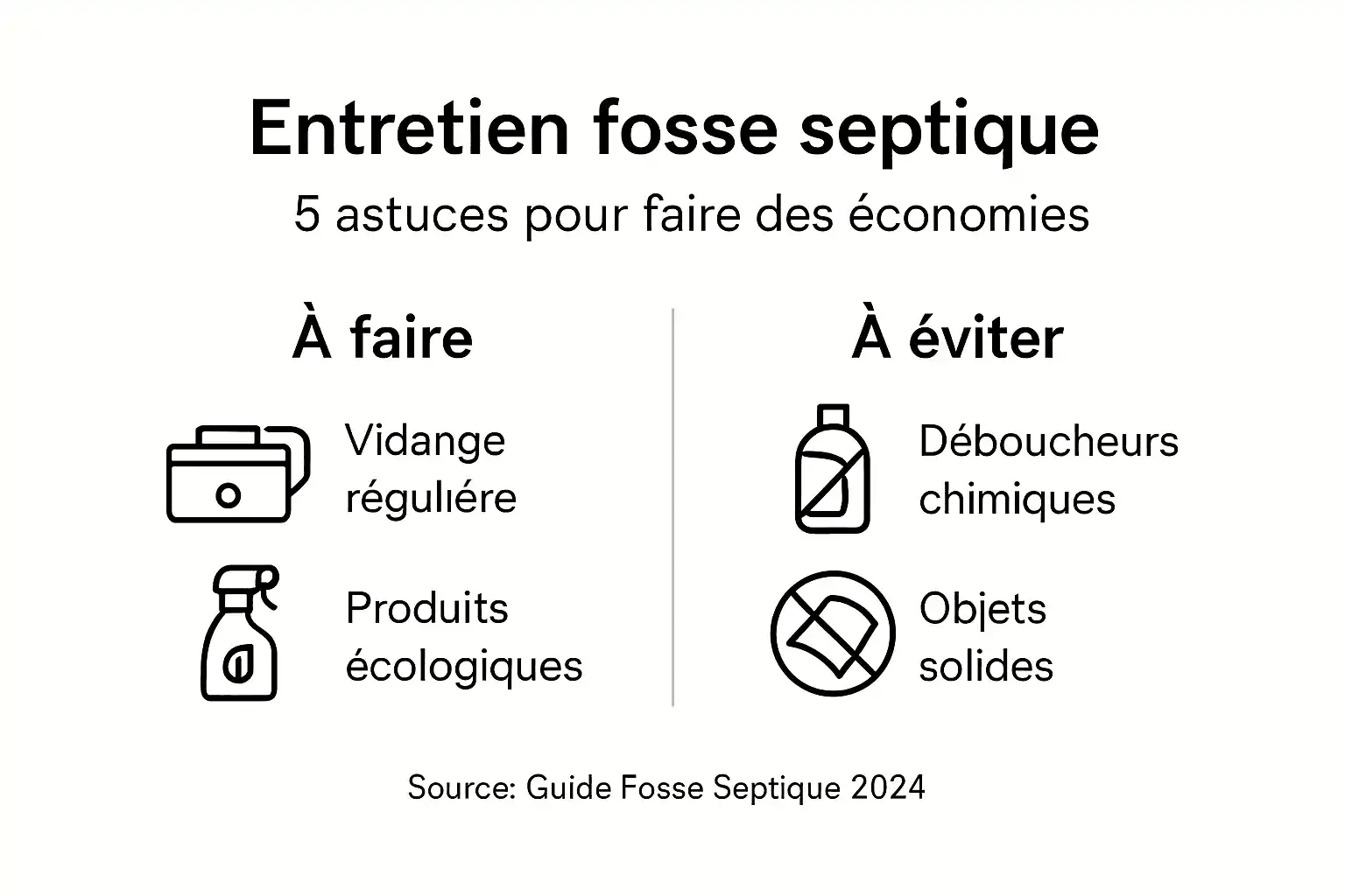 Infographie : conseils pour l’entretien et les économies liées à votre fosse septique