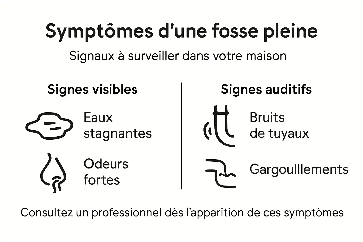 Infographie : comment reconnaître une fosse septique pleine ? Les signes qui ne trompent pas
