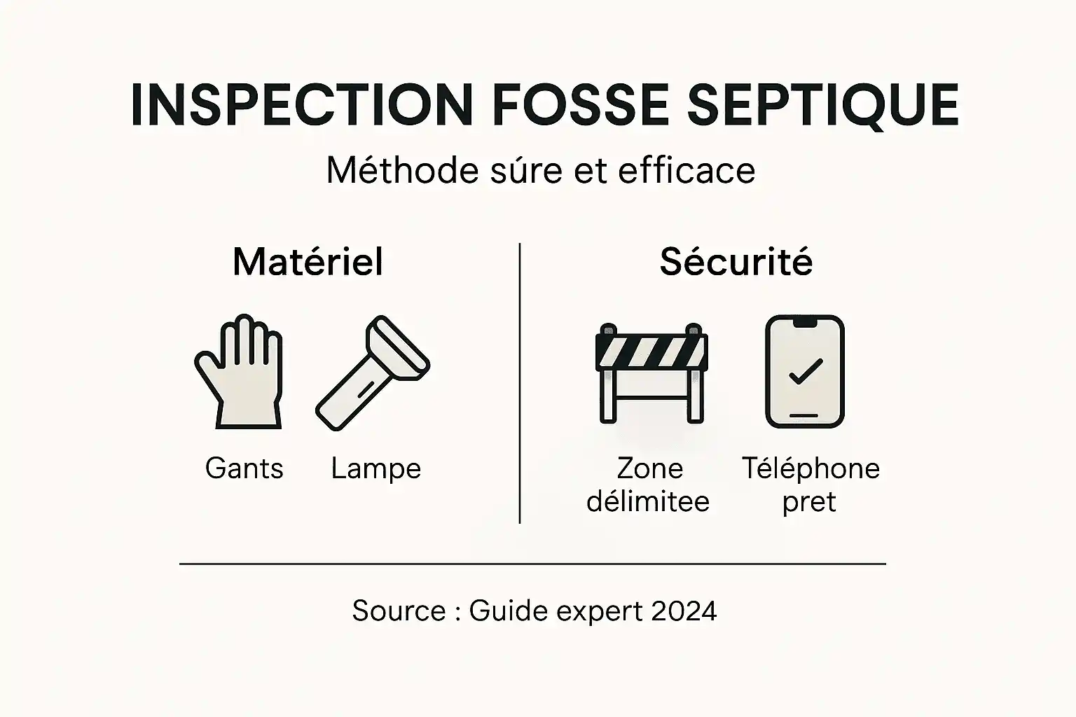 Découvrez en un coup d'œil les étapes clés pour réussir l’inspection de votre fosse septique grâce à notre infographie pratique.